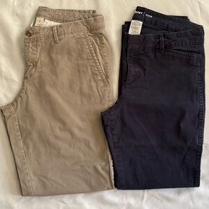 Bundle of cropped khaki pants both size 4 Tan and Navy